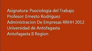 Sociologia del trabajo antofagasta 2012