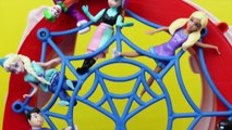 Spiderman Track with Barbie Frozen Elsa Batman Superman DisneyCarToys Imaginext Toys Review