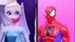 Elsa & Anna Frozen Ice Skating with Spiderman Disney Store Princess Dolls Merida Frozen Dolls Video