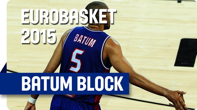 Batum Swats Ohayon's Lay-Up Attempt - EuroBasket 2015