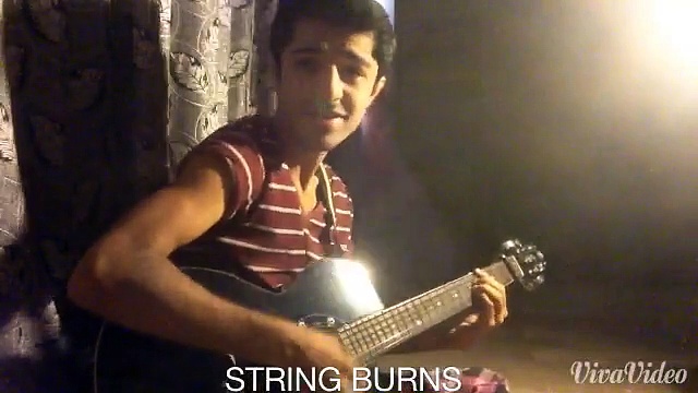 acoustic guitar lesson dekha tujhe to hua strings covered by naseer khan peerzada (STRING BURNS)