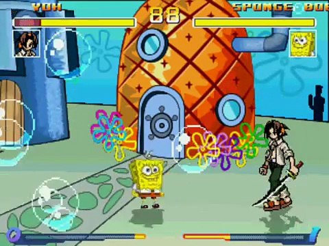 Cartoon vs Anime M.U.G.E.N yoh vs bob esponja nickelodeon nick contra en el stage sponge bob