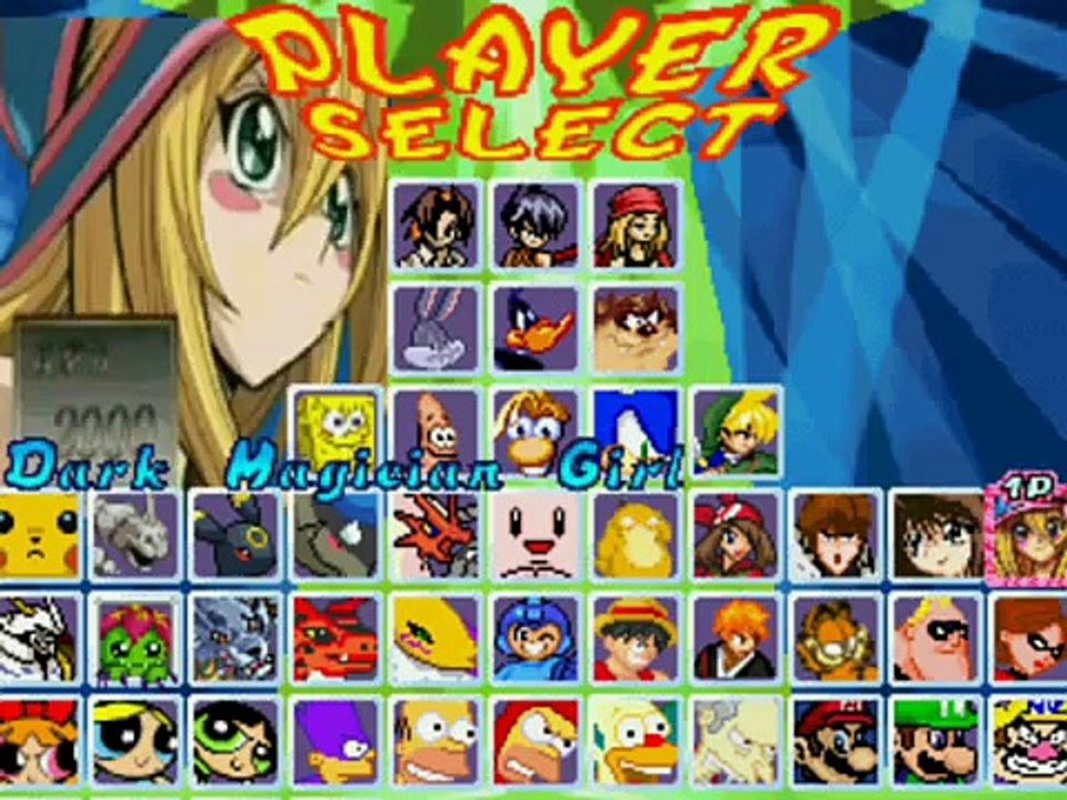 Cartoon vs Anime M U G E N all character todos los personajes char los increibles, bob esponja y mas