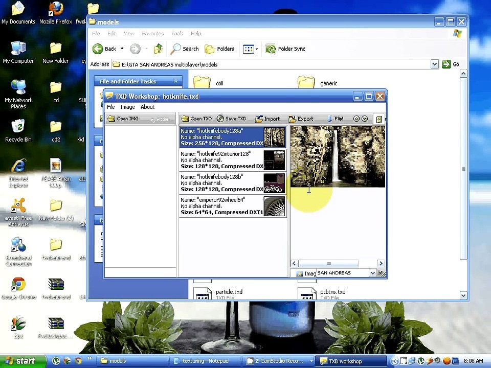 Editing texture of a car of gta sa