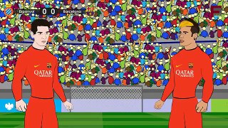 Barcelona vs Espanyol 2-0 2015 ~ Espanyol vs Barcelona 0-2 [HD] ~ LA LIGA Cartoon [HD]