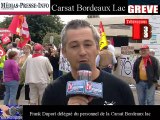 Télévision-Bordeaux-33 les salariés de la carsat  en Grève rencontre avec Frank duport et crussiere servane