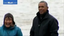 'They think I am so boring!': President Obama reveals to British adventurer Bear Grylls that his da