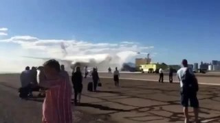 British plane catches fire in Las Vegas, two injured