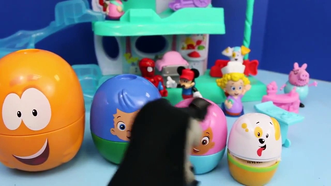 Bubble Guppies Surprise Eggs Opened  Batman and Peppa Pig  Duplo Lego Spiderman