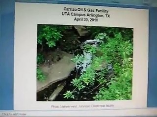 UTArlington Campus Gas Drilling Site Spill 25,300 ppm Salinity near Johnson Creek