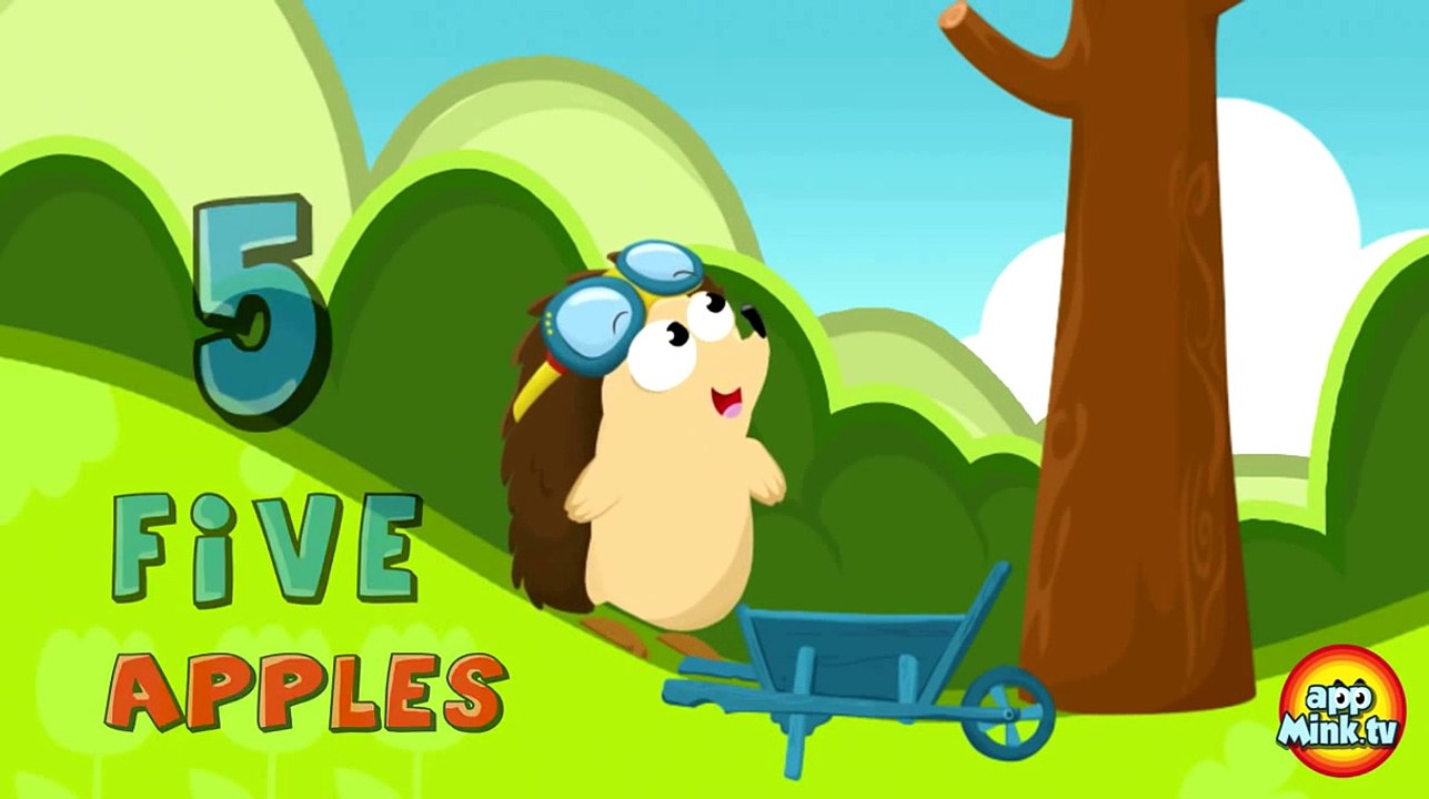 Number Counting Apples Kids Learn To Count With Hedgehog Education ...