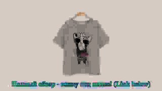 Stylish Cartoon Print T-shirt - Grey (L)