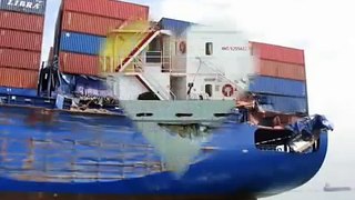 container ship collision avi