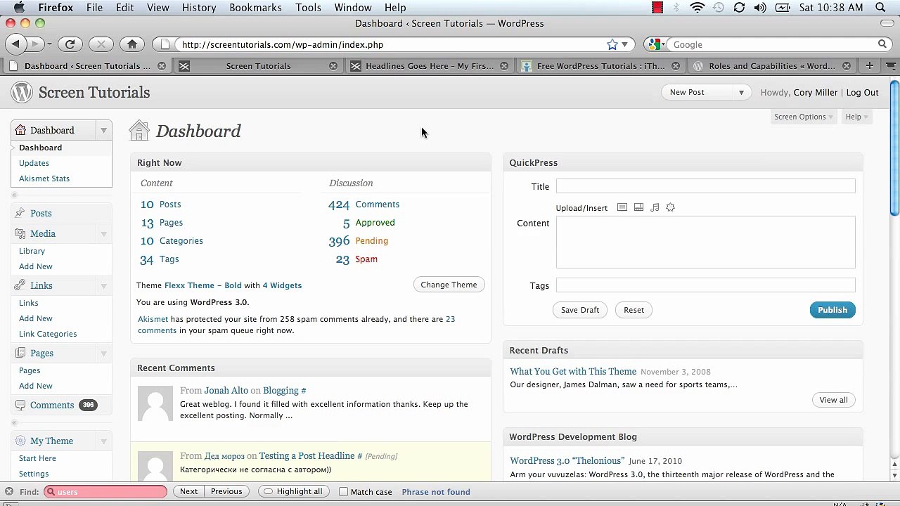 WordPress 3.0 Overview Video Tutorial