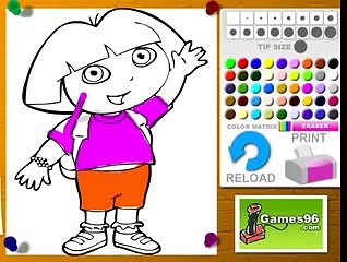 Juego Colorear Saludo de Dora