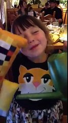 Ella's does a Stampy Cat Minecraft video at Olive Garden