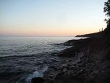 Lapping Waves at Sunset on Lake Superior