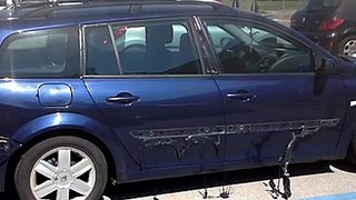 Car melted by heatwave in Italy
