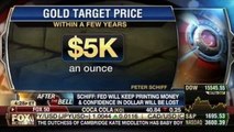 Peter Schiff Gold Stocks & Price (Even to 5000!) Will Rise B/C Of Coming Dollar & Economic
