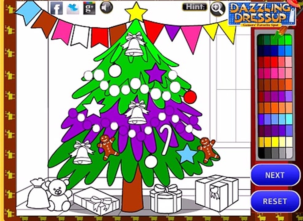 cartoon xmas tree coloring page