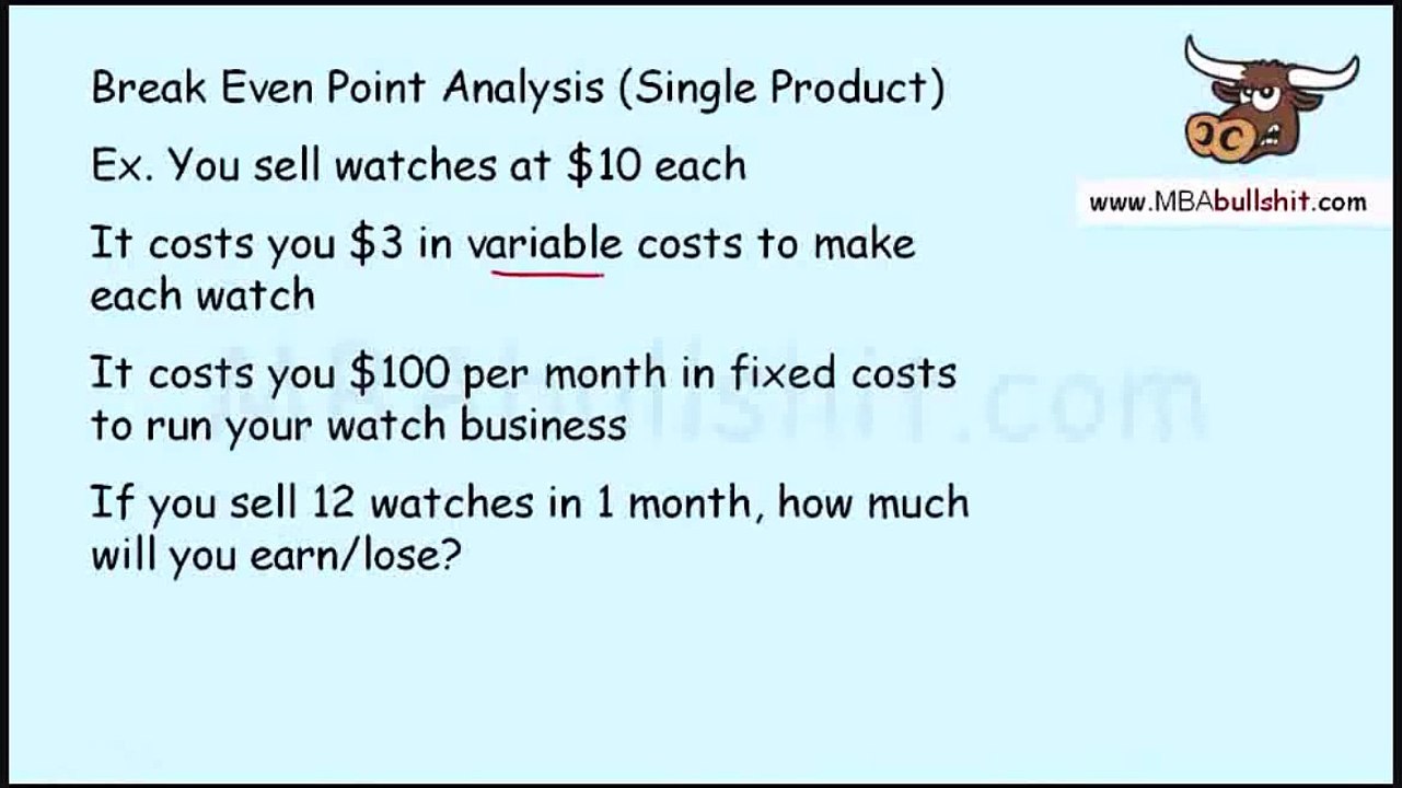 2 Easy Steps: Break Even Analysis for Cost Volume Profit Analysis Tutorial
