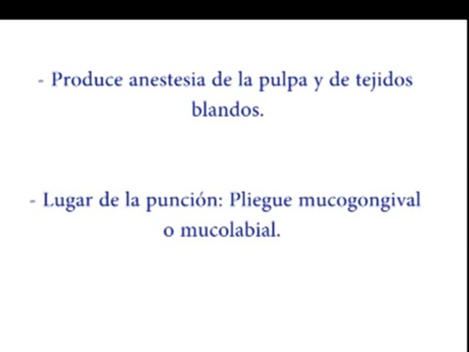 Técnica de anestesia para Maxilar Superior