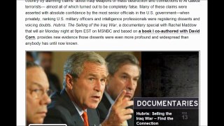 Mike Isikoff on the new documentary 'Hubris: The Selling of the Iraq War'