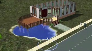 Sims 2 - Making a house with a pond