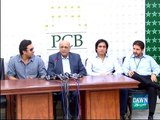 Najam Sethi Media Talk with Waseem and Rameez Raja on Pakistan Super League