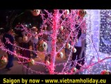 Saigon Vietnam, Fête des lumières HCM Ville, rues lumière décorative, chanteurs de rue