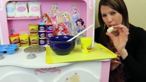 PLAY DOH Videos CAKE Mountain PlayDough Cupcakes On Disney Princess Kitchen DisneyCarToys