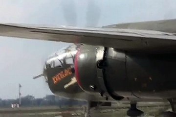 B25 Bomber Startup, Takeoff, and landing.