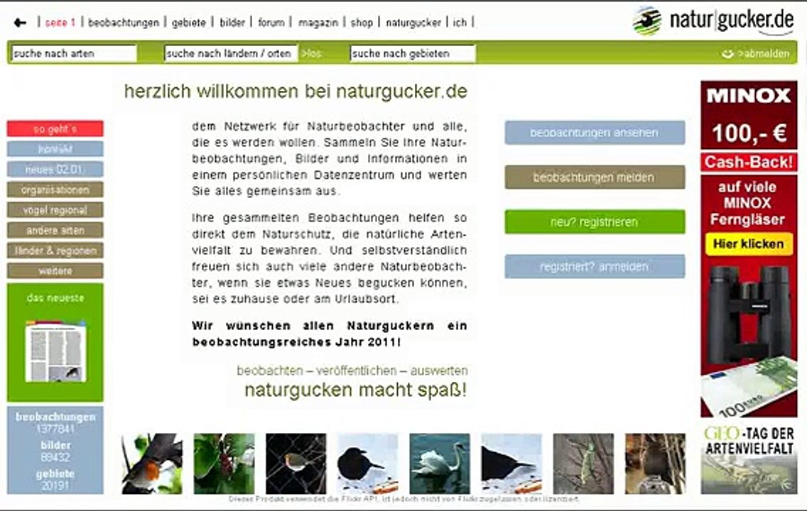 naturgucker-Hilfe: Erfassen von Gebietsbeobachtungen (Grundfunktionen)