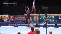 Spanish gymnast performs floor routine