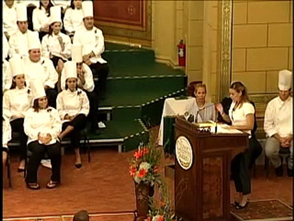 Iron Chef Cat Cora Speaks at CIA Commencement