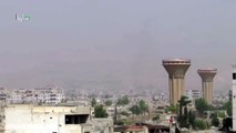 استهداف مدينة داريا بعدد من البراميل المتفجرة من قبل مروحيات الأسد 4-8-2015