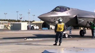 U S  Navy Joint Strike Fighter launched from The Electromagnetic Aircraft Launch System 720p