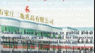 (北京語發音) Harmful Chemical tainted powdered infant milk have also poisoned eartherquake area survival babies.