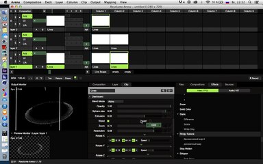 Resolume Arena tutorial effects and sources