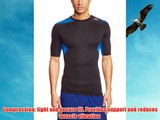 adidas Techfit Cool Men's Short-Sleeved Shirt Black Black/Blue Beauty/Black Size:Large
