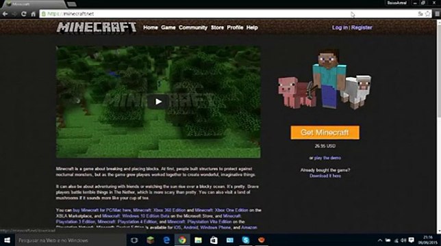 COMO BAIXAR MINECRAFT ORIGINAL DE GRÁTIS 2015