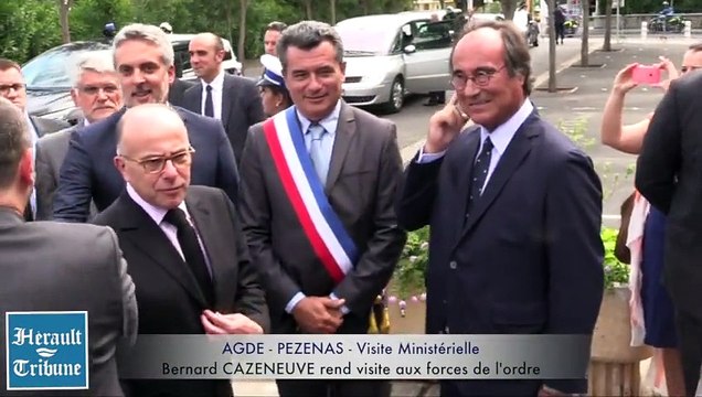 AGDE - PEZENAS - 2015 - VISITE du Ministre de l'intérieur Bernard CAZENEUVE au commissariat d'AGDE et à la Gendarmerie de PEZENAS