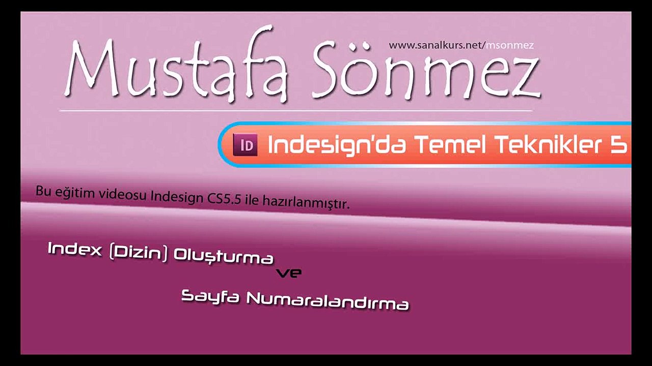 Indesign'da Index (Dizin) ve Sayfa Numaraları Oluşturma