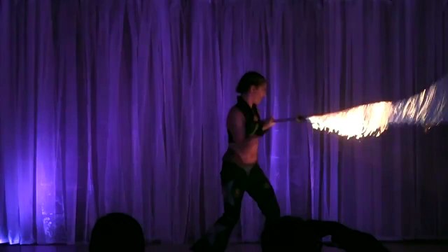 SamiTe' Fire Whip at Tribal Fusion Belly Dance Showcase 2014