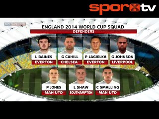 İşte İngiltere'nin Dünya Kupası kadrosu!