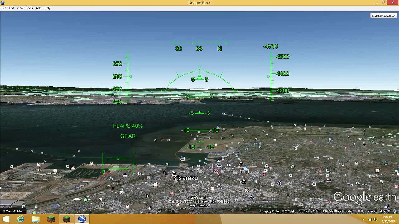 Landing in Tokyo Haneda International Airport (Google Earth)
