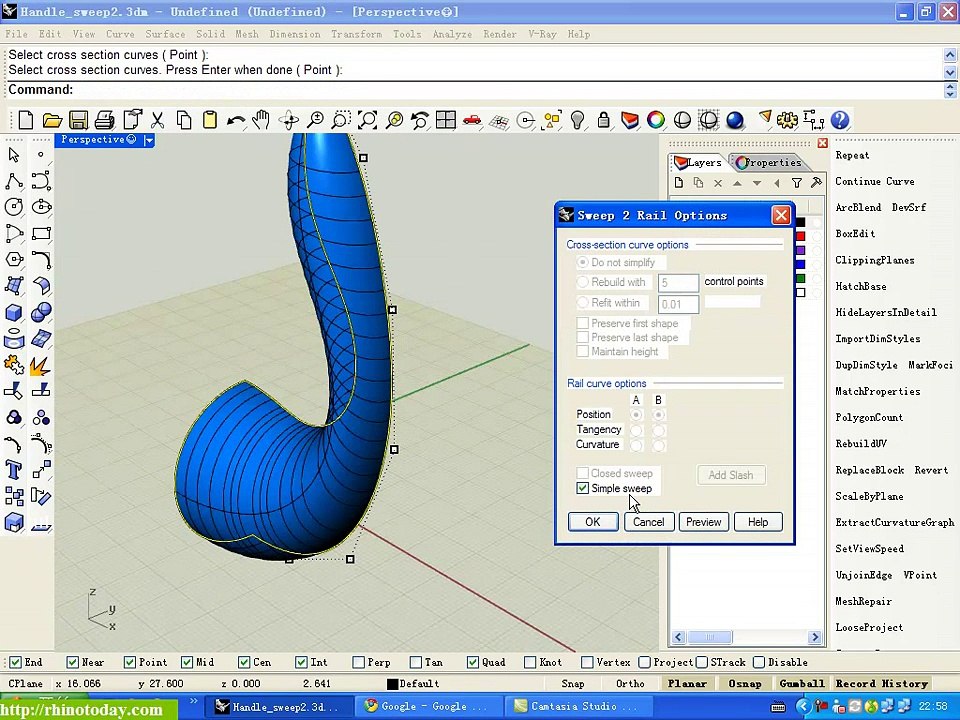 [Rhino tutorial] Modeling a featured handle http://rhinotoday.com