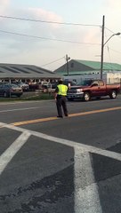 Dancing New York State policeman