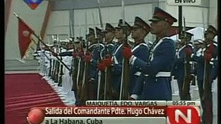 Honores militares al Presidente Chávez en Maiquetía al partir a Cuba (16 de julio de 2011)