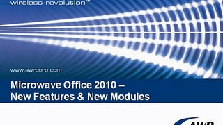 AWR.TV: Microwave Office: What is new in Microwave Office 2010
